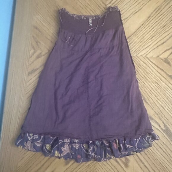 Free People Strapless Dress Ruffle Floral Embroidered Fully Lined Boho Size 6 - Picture 12 of 12